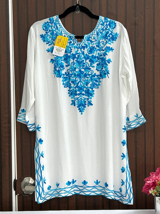 Cotton embroidered short Kurtis