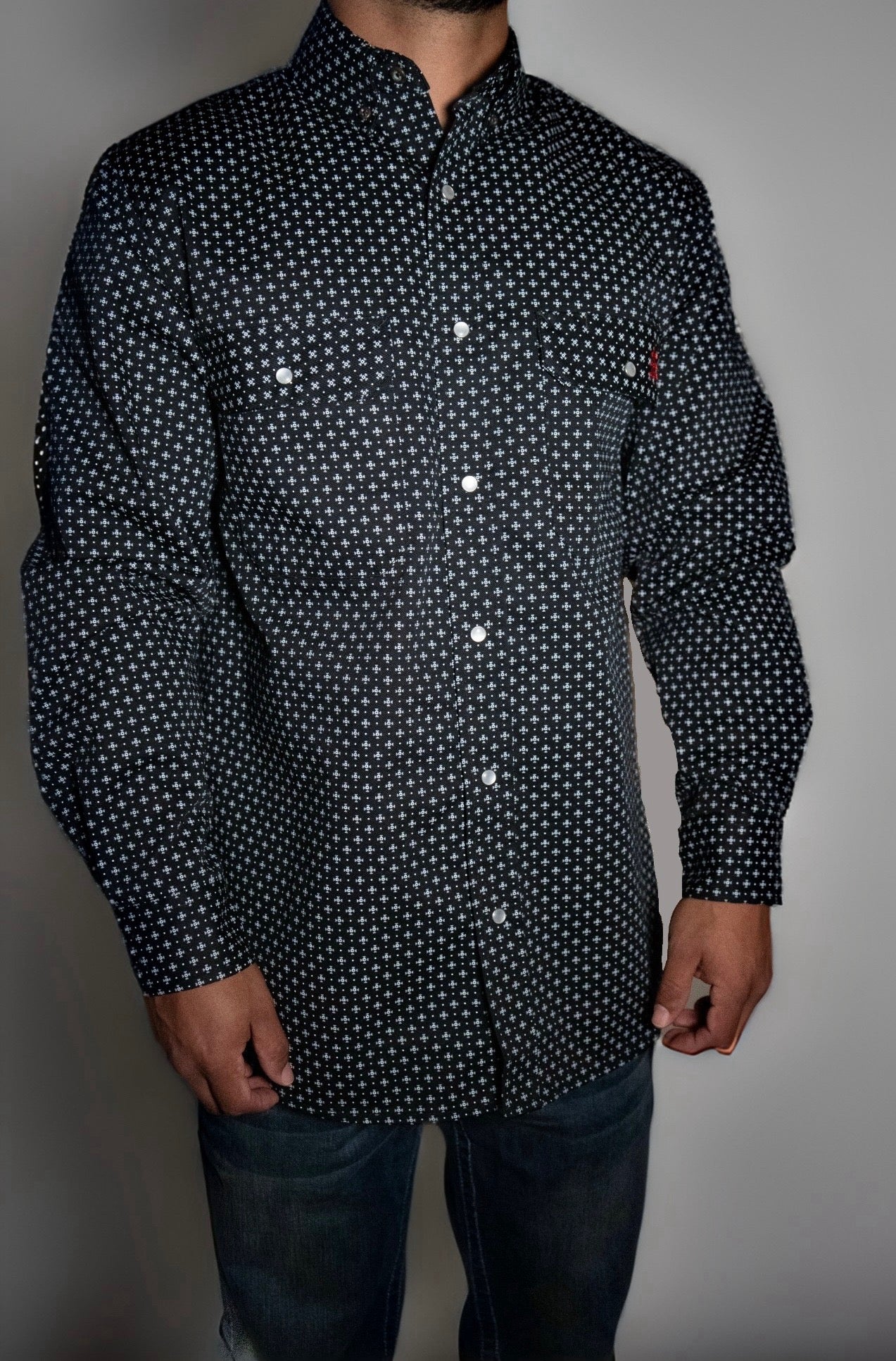 FR Pearl Snap Work Shirt - Reaper Black