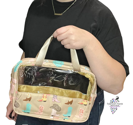 Cowgirl Boots Cosmetic Bag - Premium Cosmetic Bag from Fashion Flare Boutique - Just $12.99! Shop now at Concordia Style Boutique