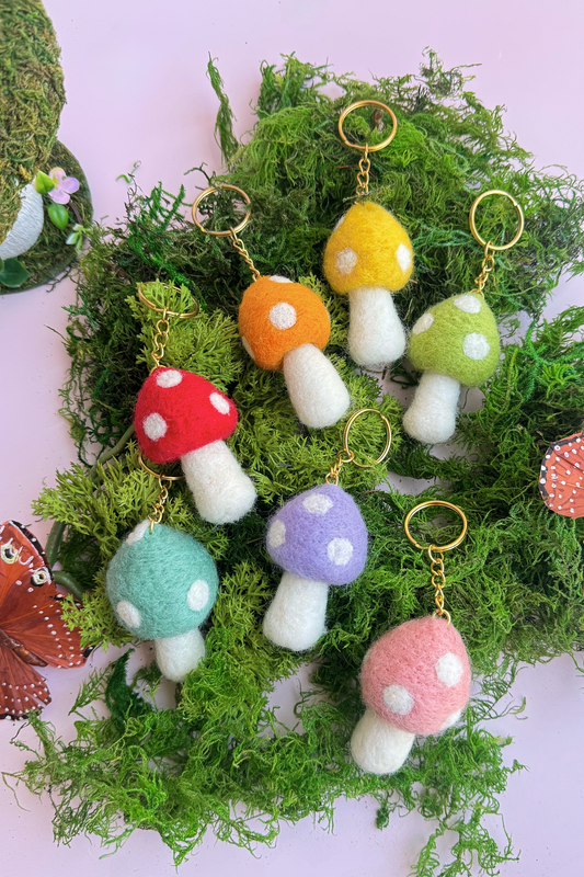Mushroom Felt Keychain - Concordia Style Boutique