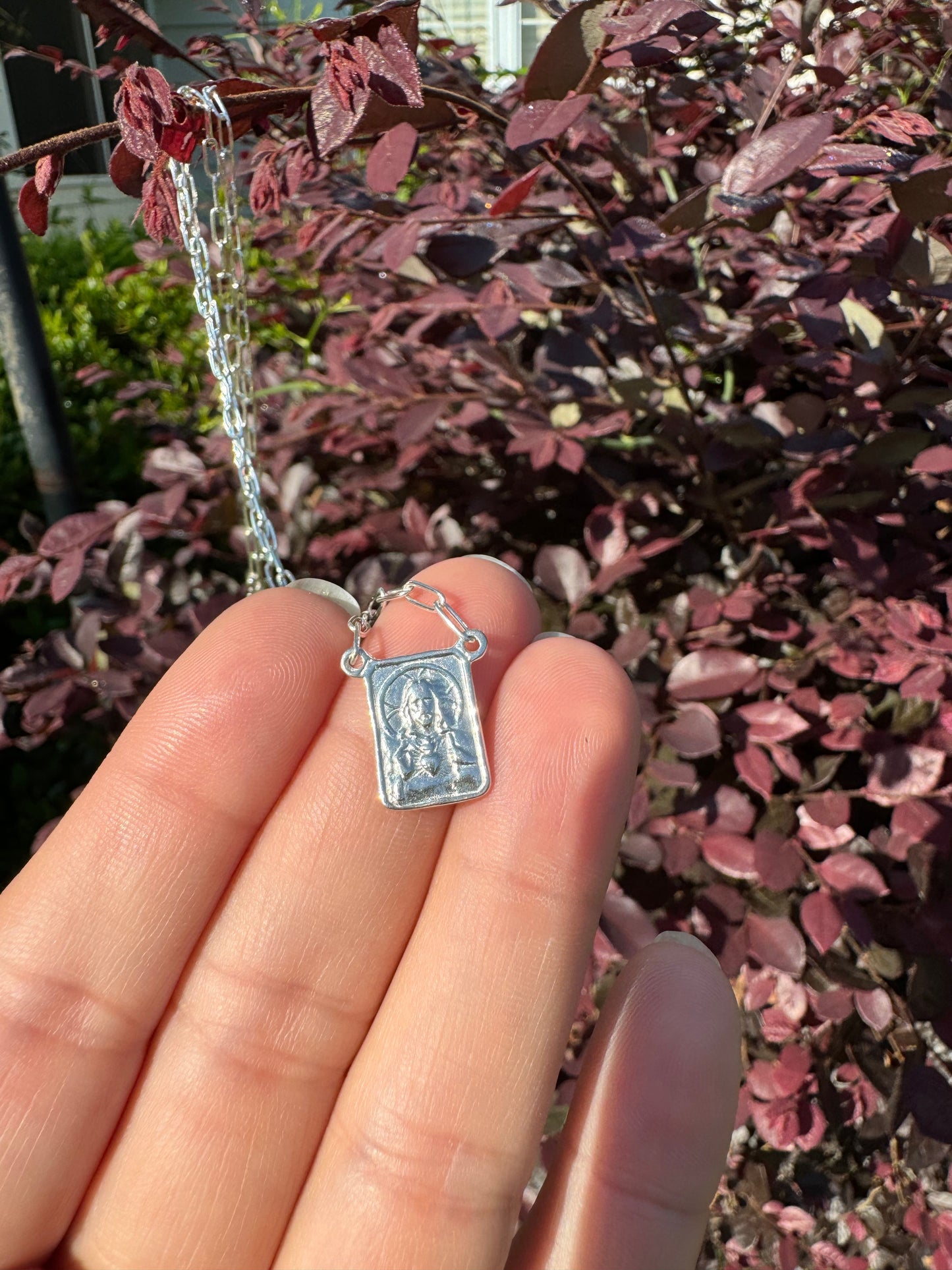 Paperclip Scapular in 925 Sterling Silver
