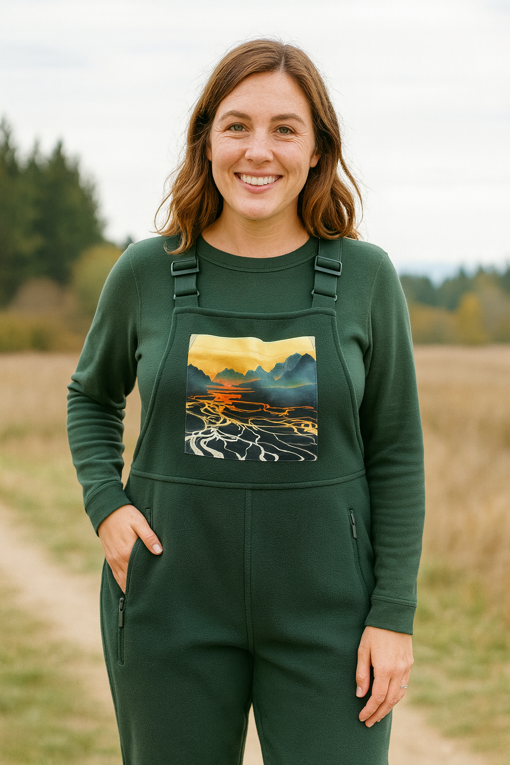 Braided River Fleece Overalls