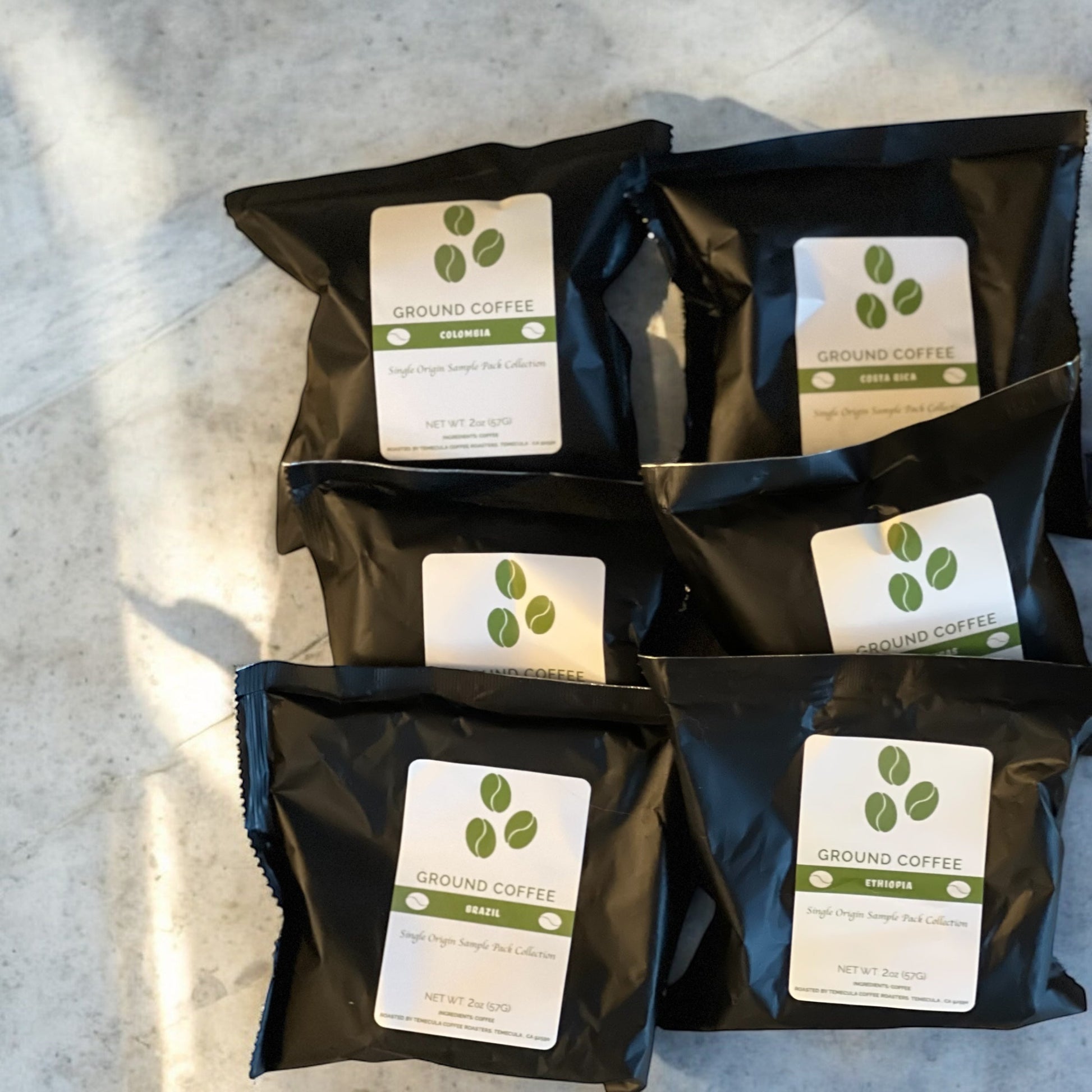Single Origin Favorites Sample Pack: Brazil, Colombia, Costa Rica, Ethiopia, Honduras, Tanzania - Concordia Style Boutique