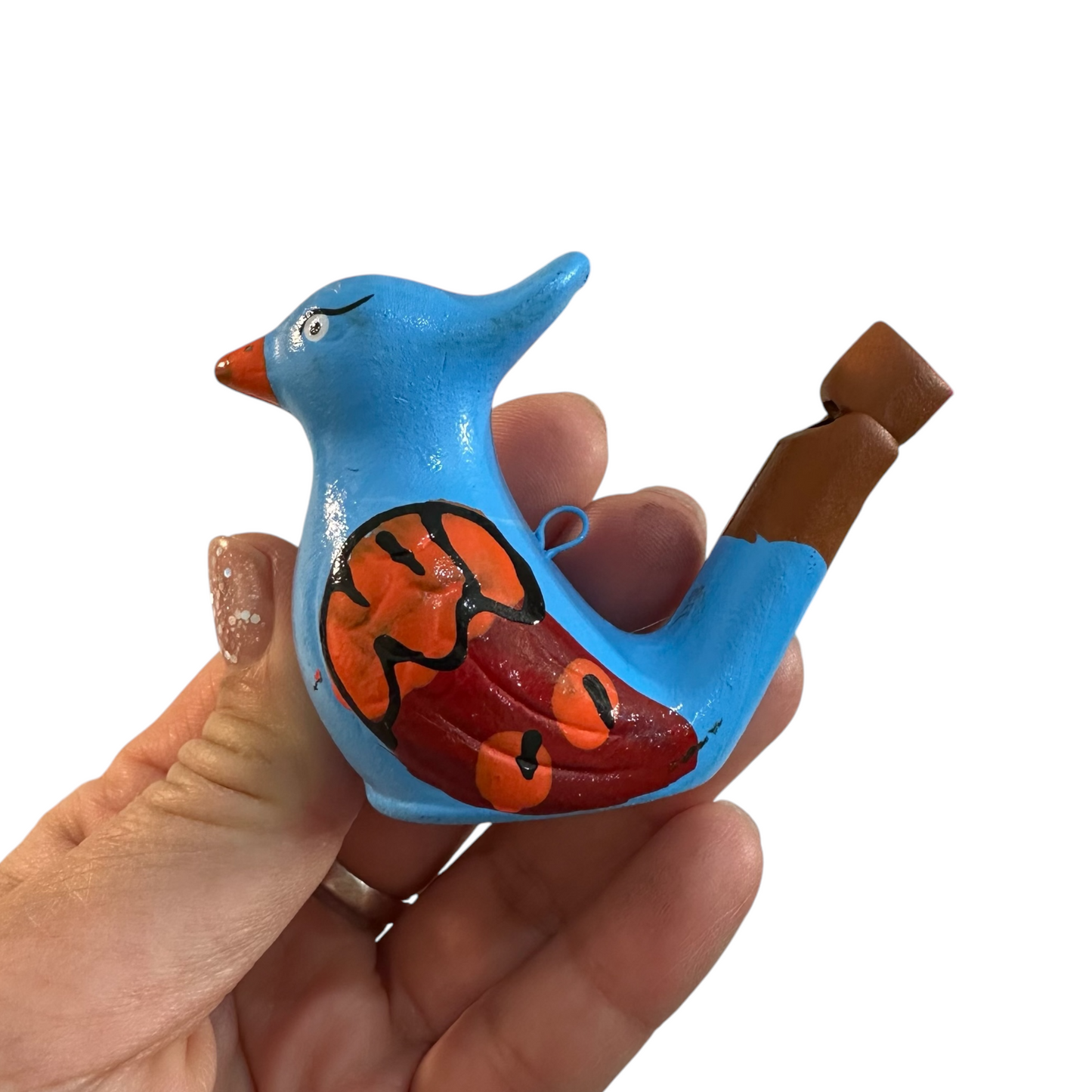 Clay Water Whistle Bird (Blue crest) - Concordia Style Boutique