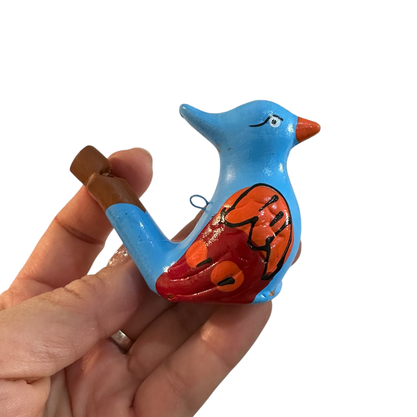 Clay Water Whistle Bird (Blue crest) - Concordia Style Boutique