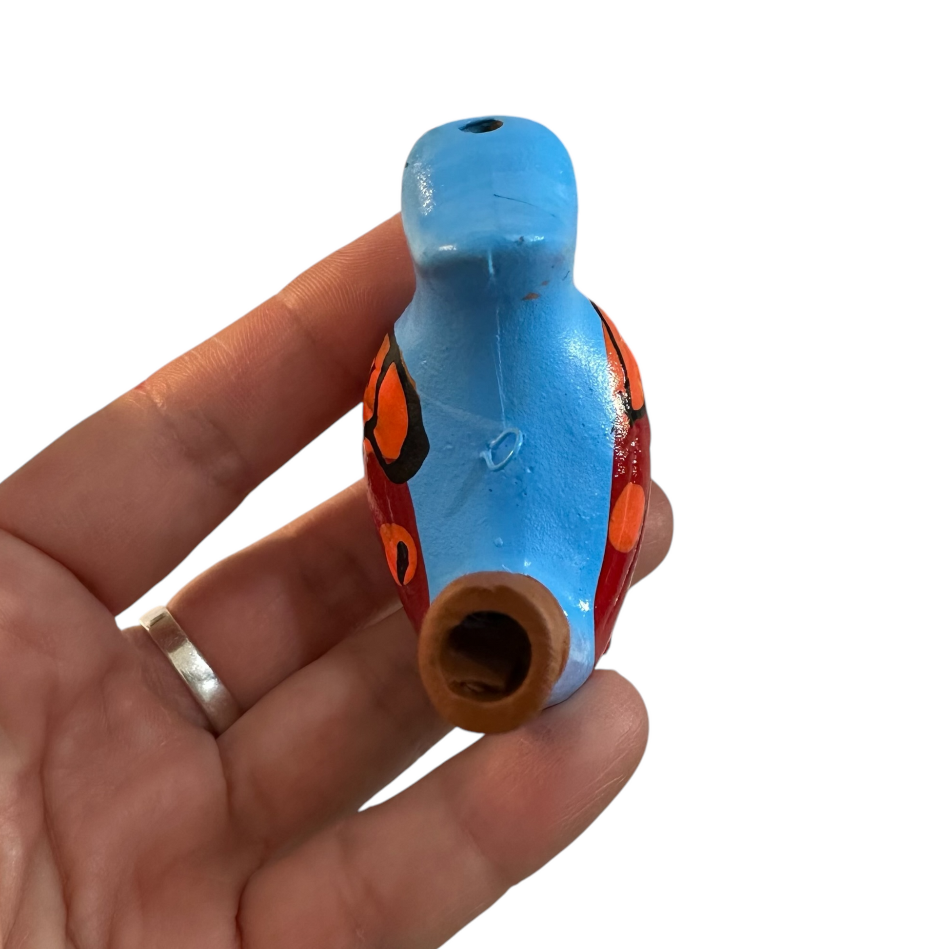 Clay Water Whistle Bird (Blue crest) - Concordia Style Boutique