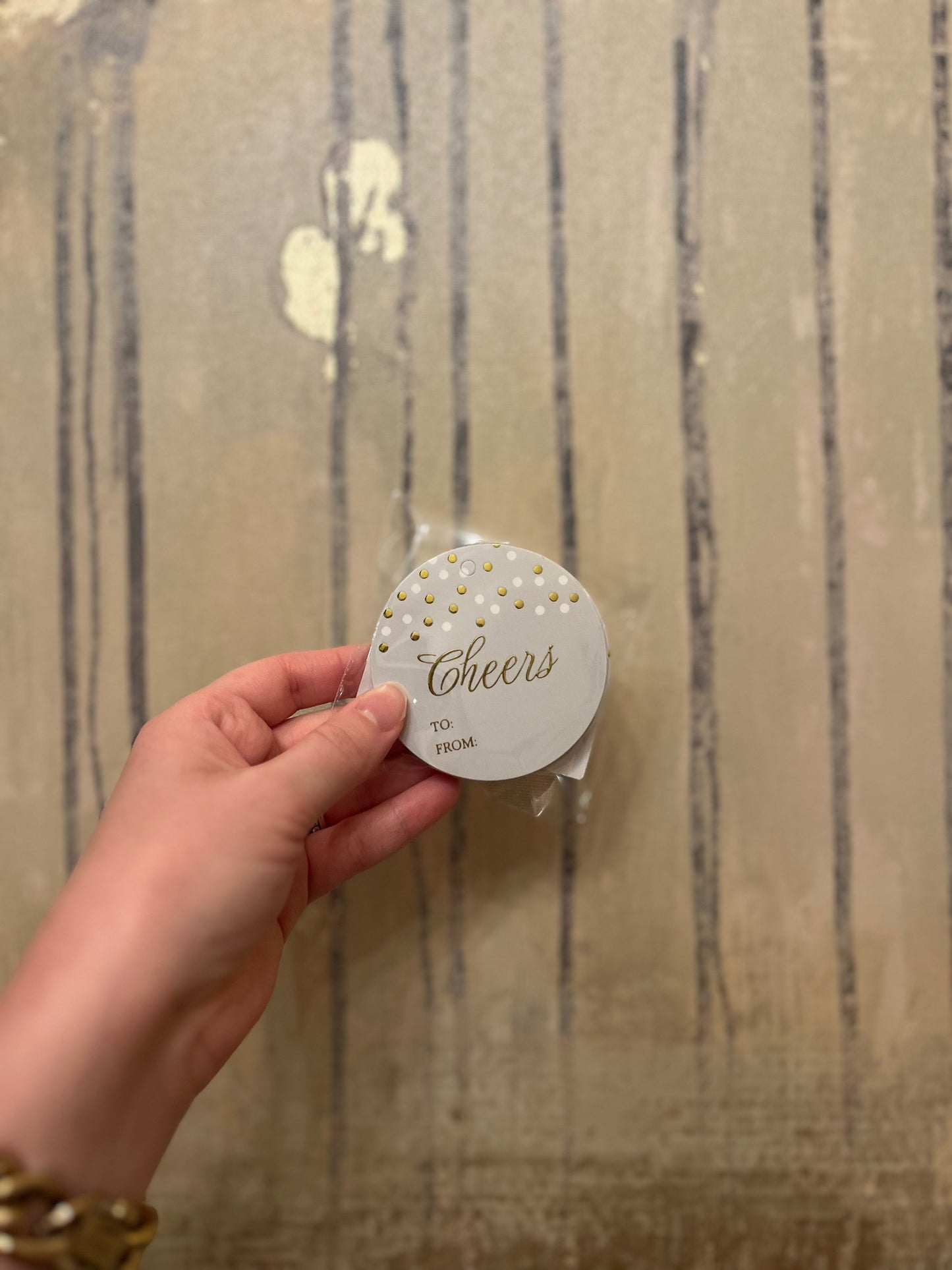 Cheers Gold Foil Gift Tags