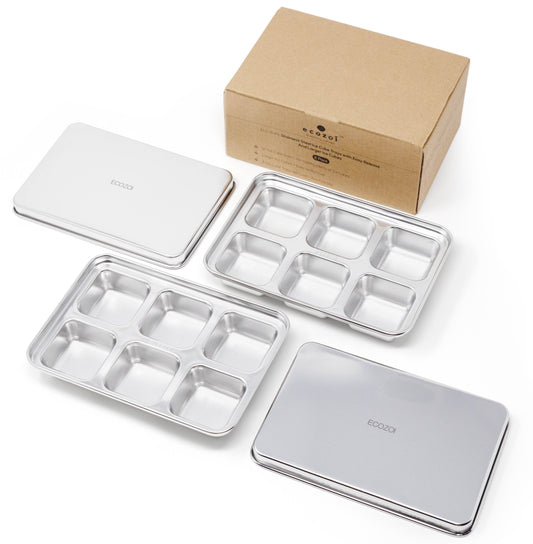 STAINLESS STEEL ICE CUBE TRAYS, 12 Large Cubes, 2 PACK - Concordia Style Boutique