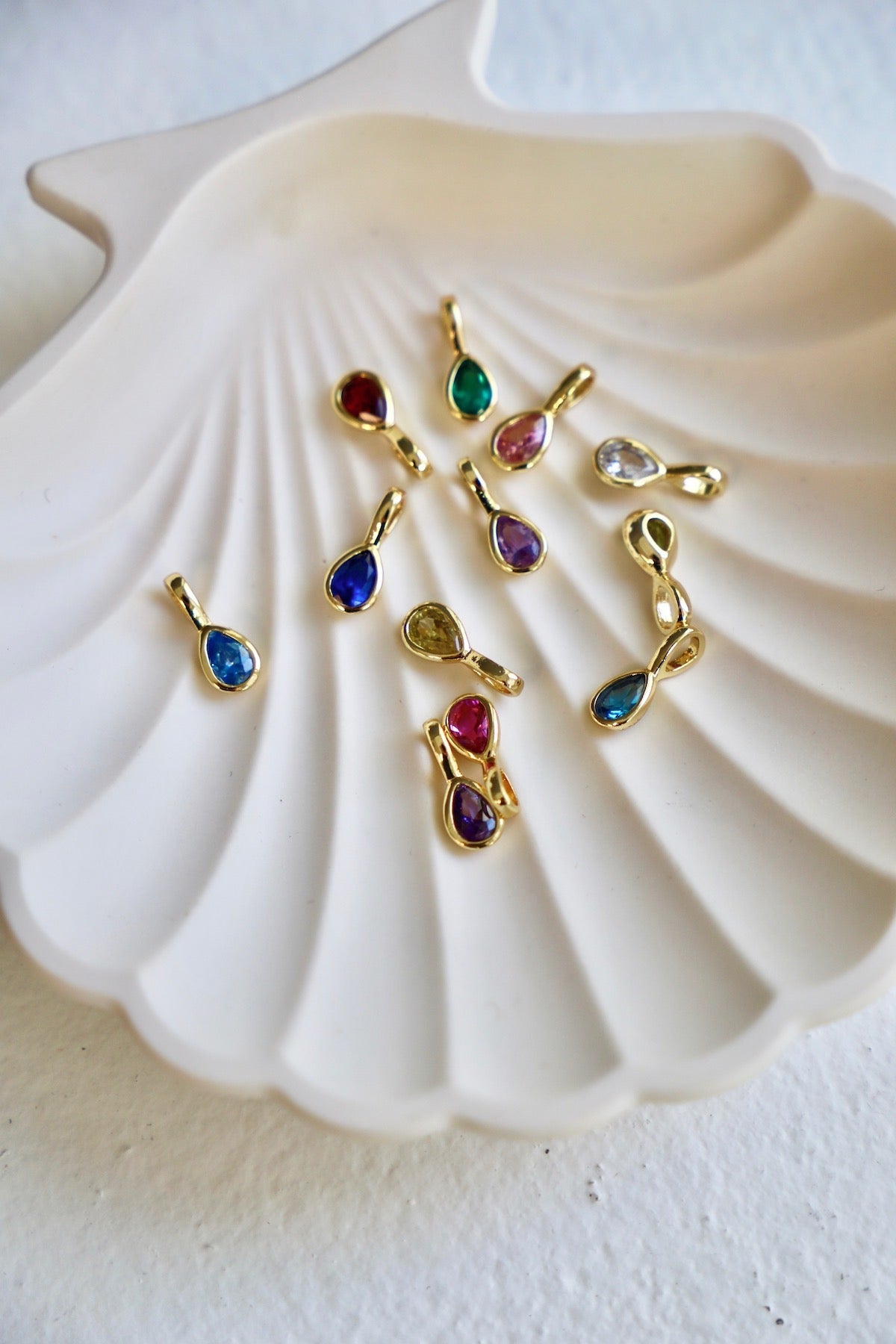 TEARDROP BEZEL BIRTHSTONE CHARM - Concordia Style Boutique