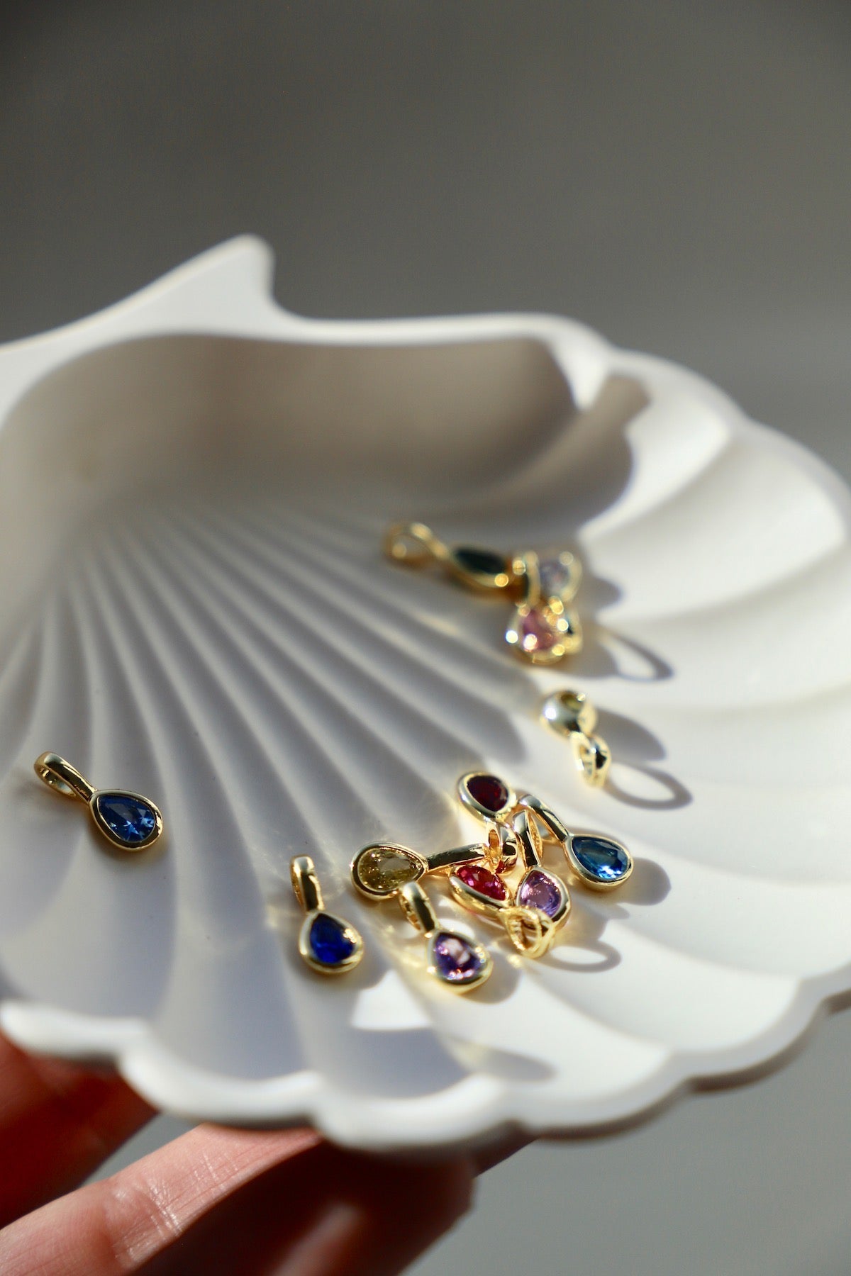 TEARDROP BEZEL BIRTHSTONE CHARM - Concordia Style Boutique