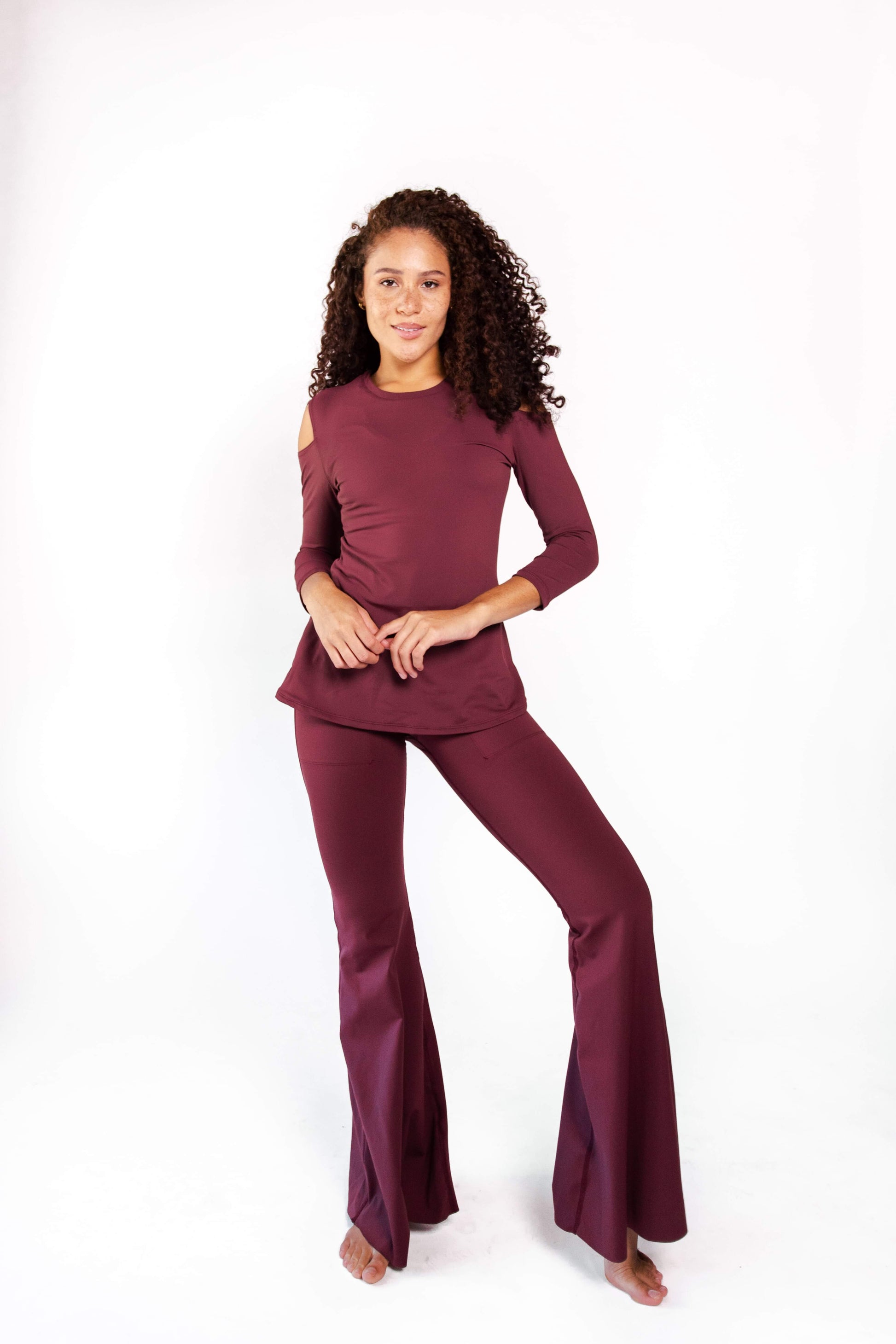 Open Shoulder Top - Maroon - Concordia Style Boutique