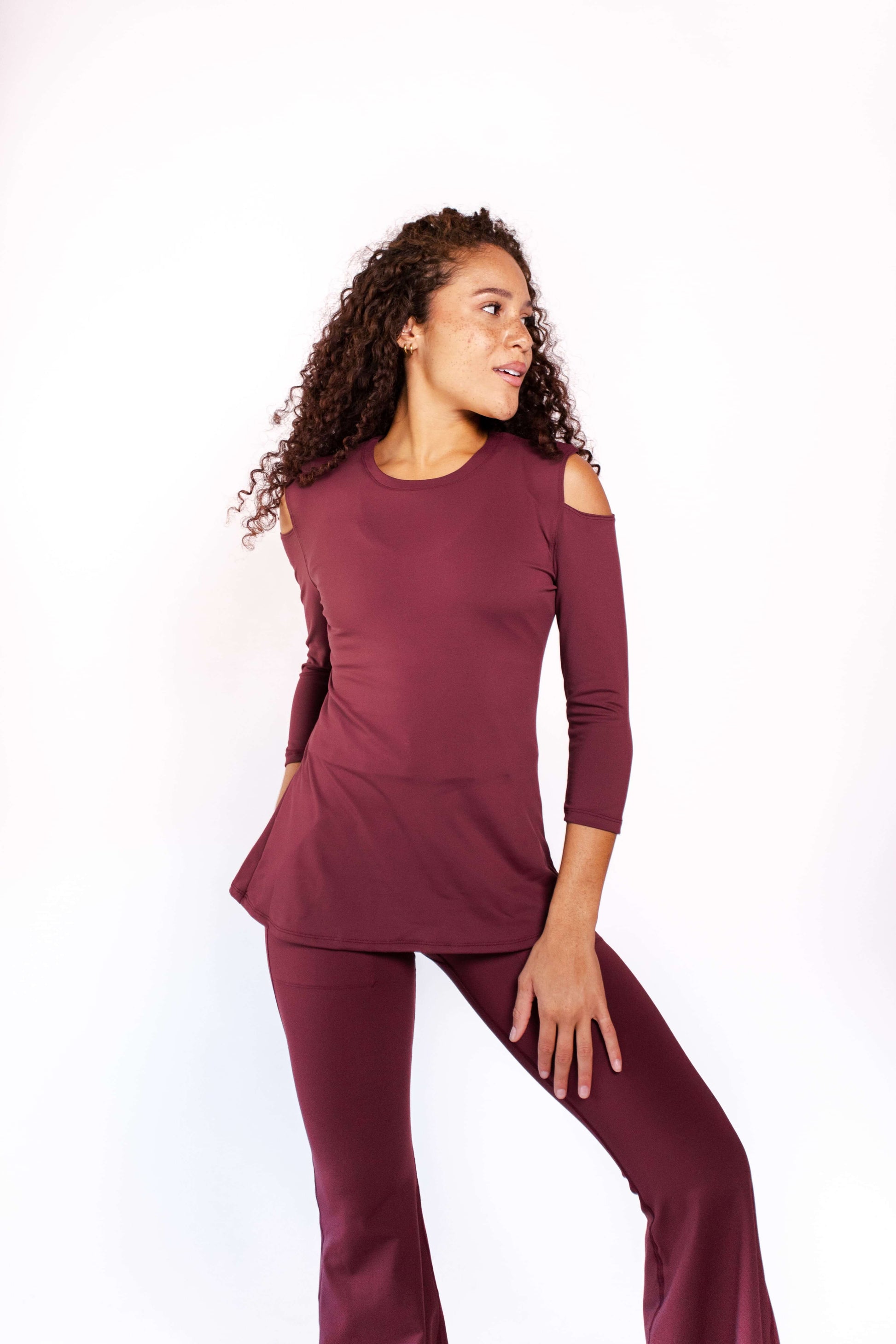 Open Shoulder Top - Maroon - Concordia Style Boutique