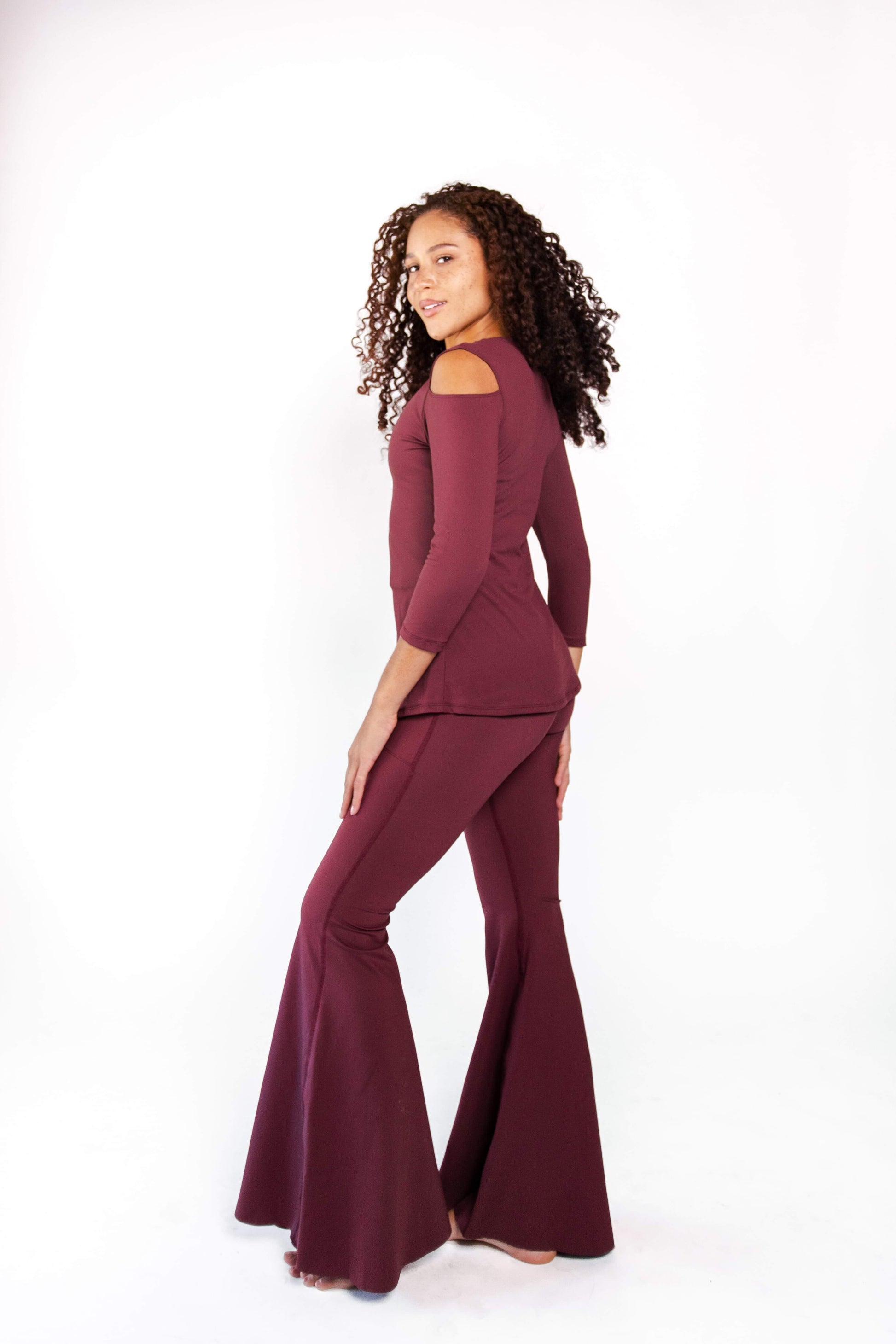 Open Shoulder Top - Maroon - Concordia Style Boutique