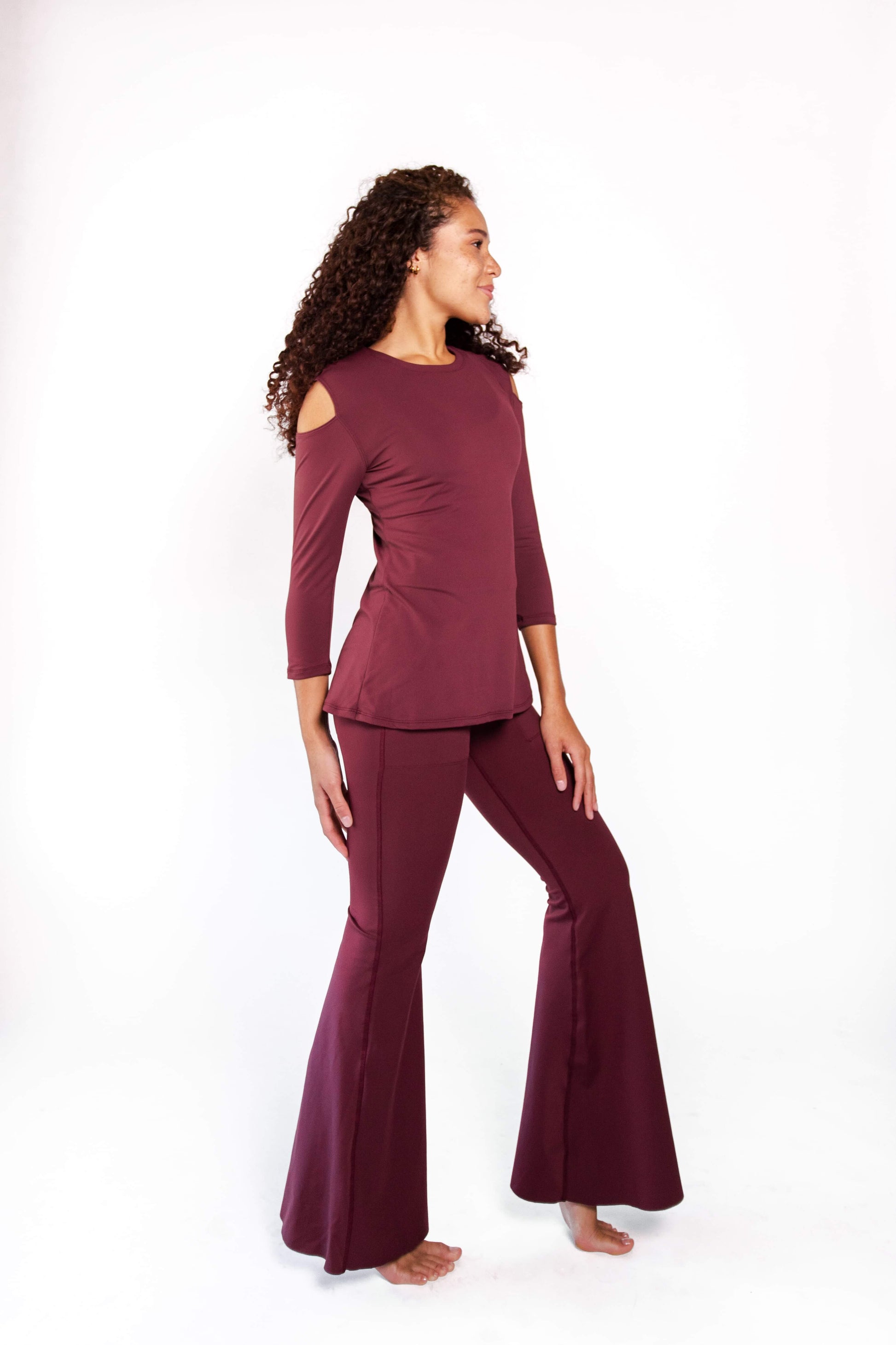 Open Shoulder Top - Maroon - Concordia Style Boutique