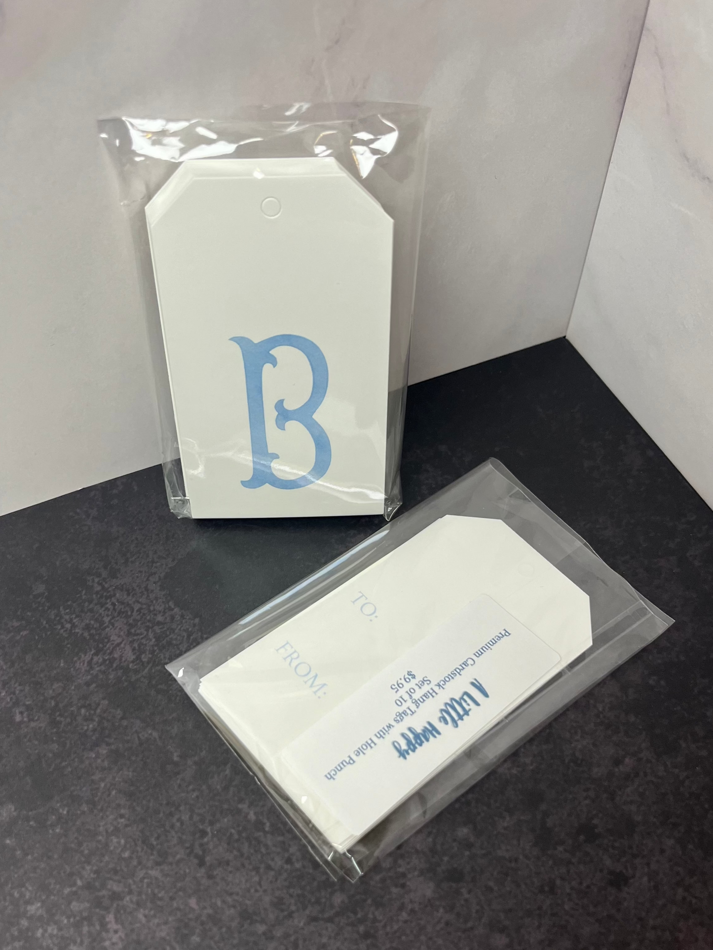 B Initial Hang Tags