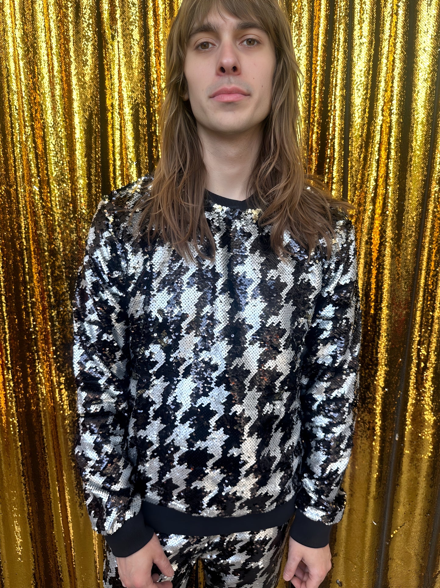 "Any Old  Iron" - Men's Dogstooth Sweatshirt - Premium Clothing from Any Old Iron - Just $150! Shop now at Concordia Style Boutique