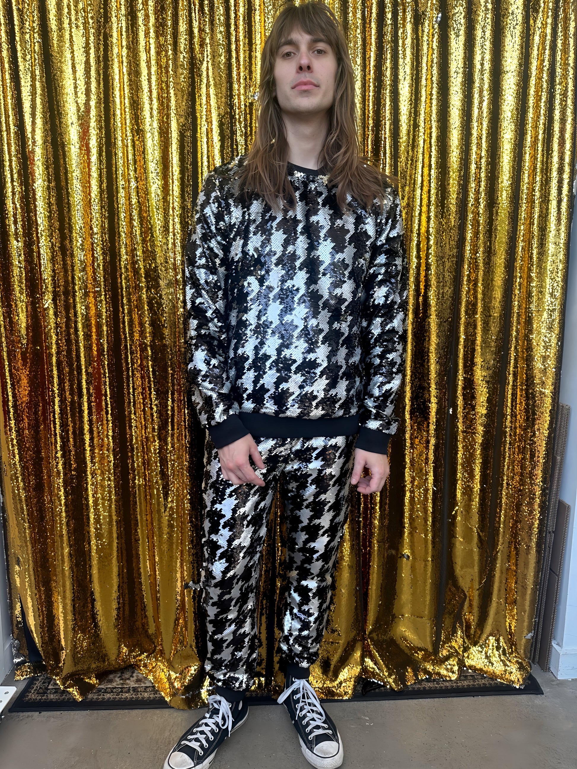 "Any Old  Iron" - Men's Dogstooth Sweatshirt - Premium Clothing from Any Old Iron - Just $150! Shop now at Concordia Style Boutique