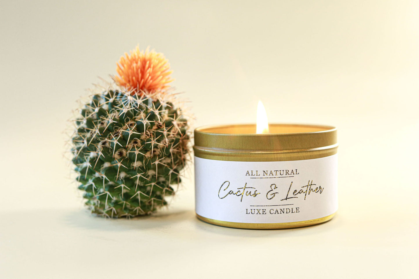 Cactus & Leather Luxe Natural Coconut Wax Candle