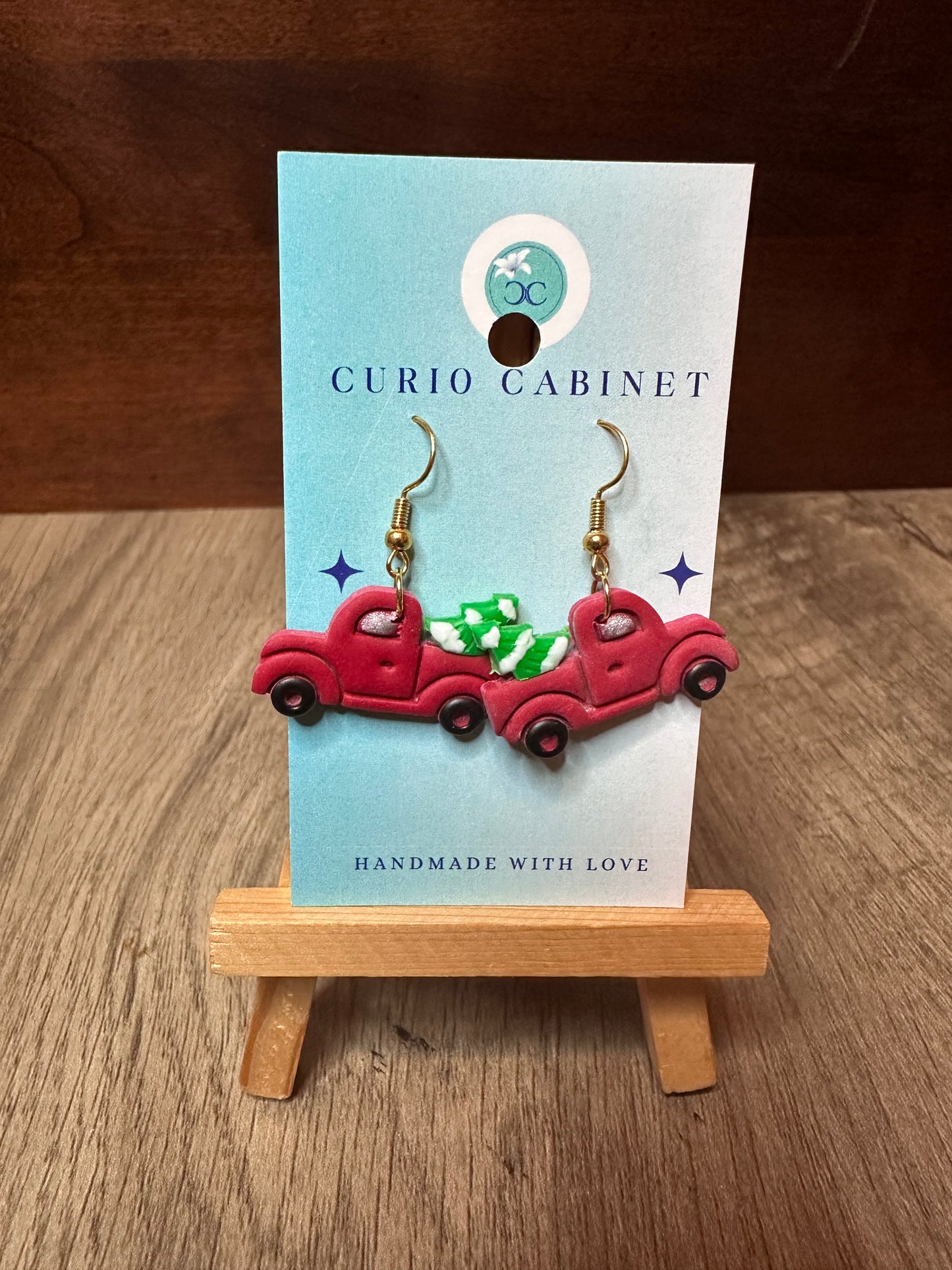 Christmas Tree Trucks - Polymer Clay Earrings
