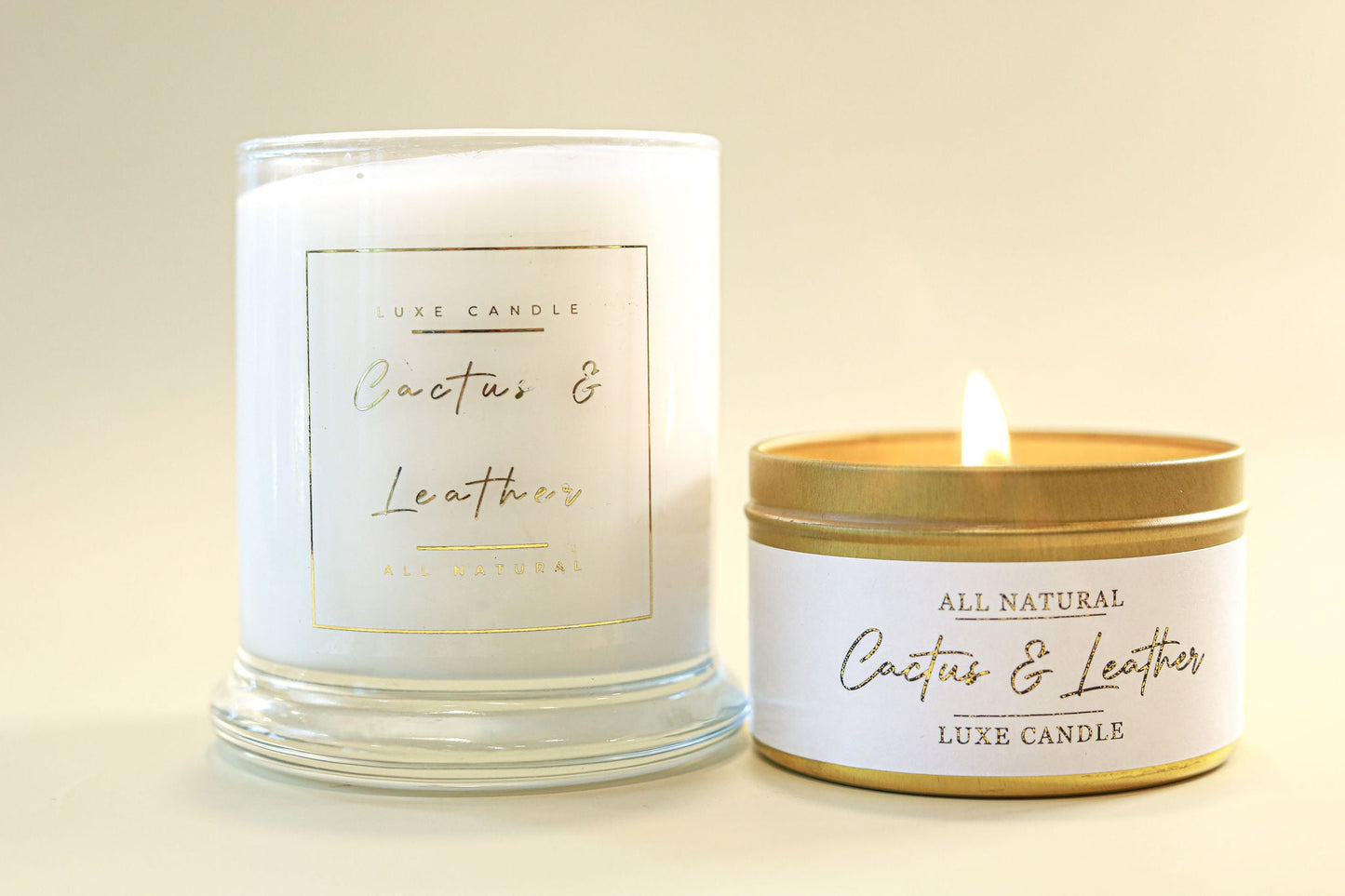 Cactus & Leather Luxe Natural Coconut Wax Candle