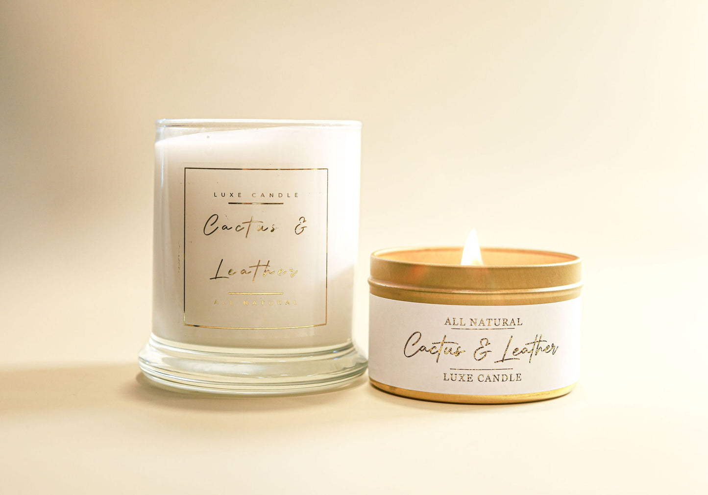 Cactus & Leather Luxe Natural Coconut Wax Candle
