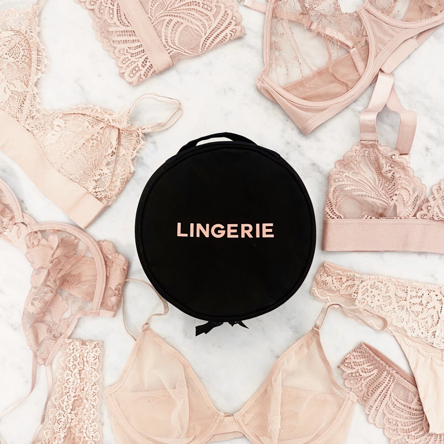 Round Lingerie Case, Black - Concordia Style Boutique
