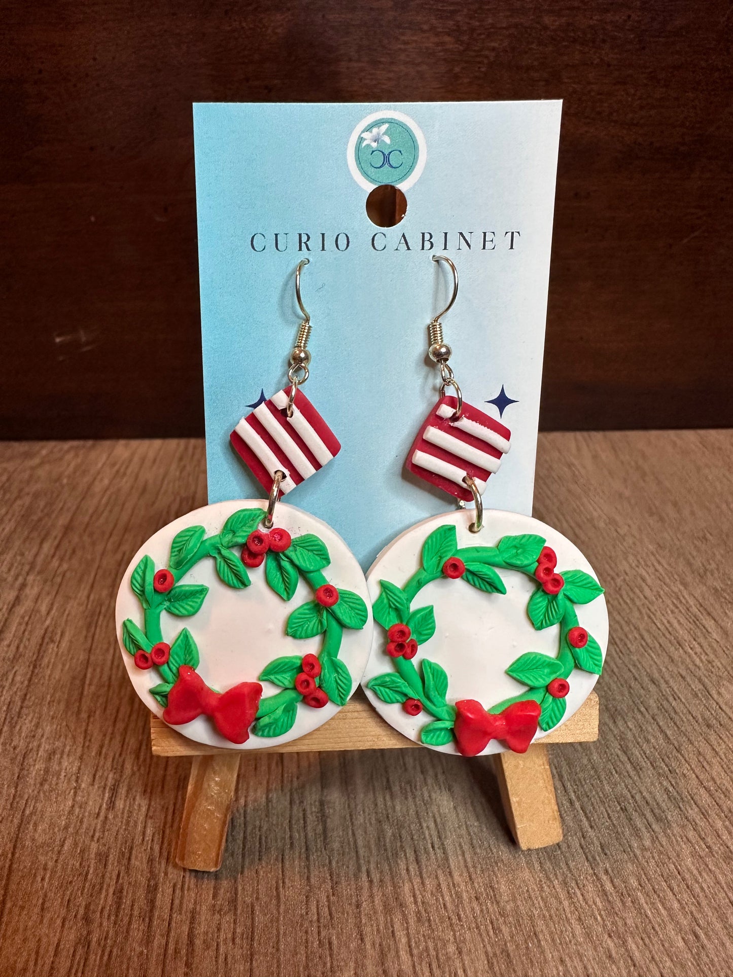 Christmas Wreaths - Polymer Clay Earrings
