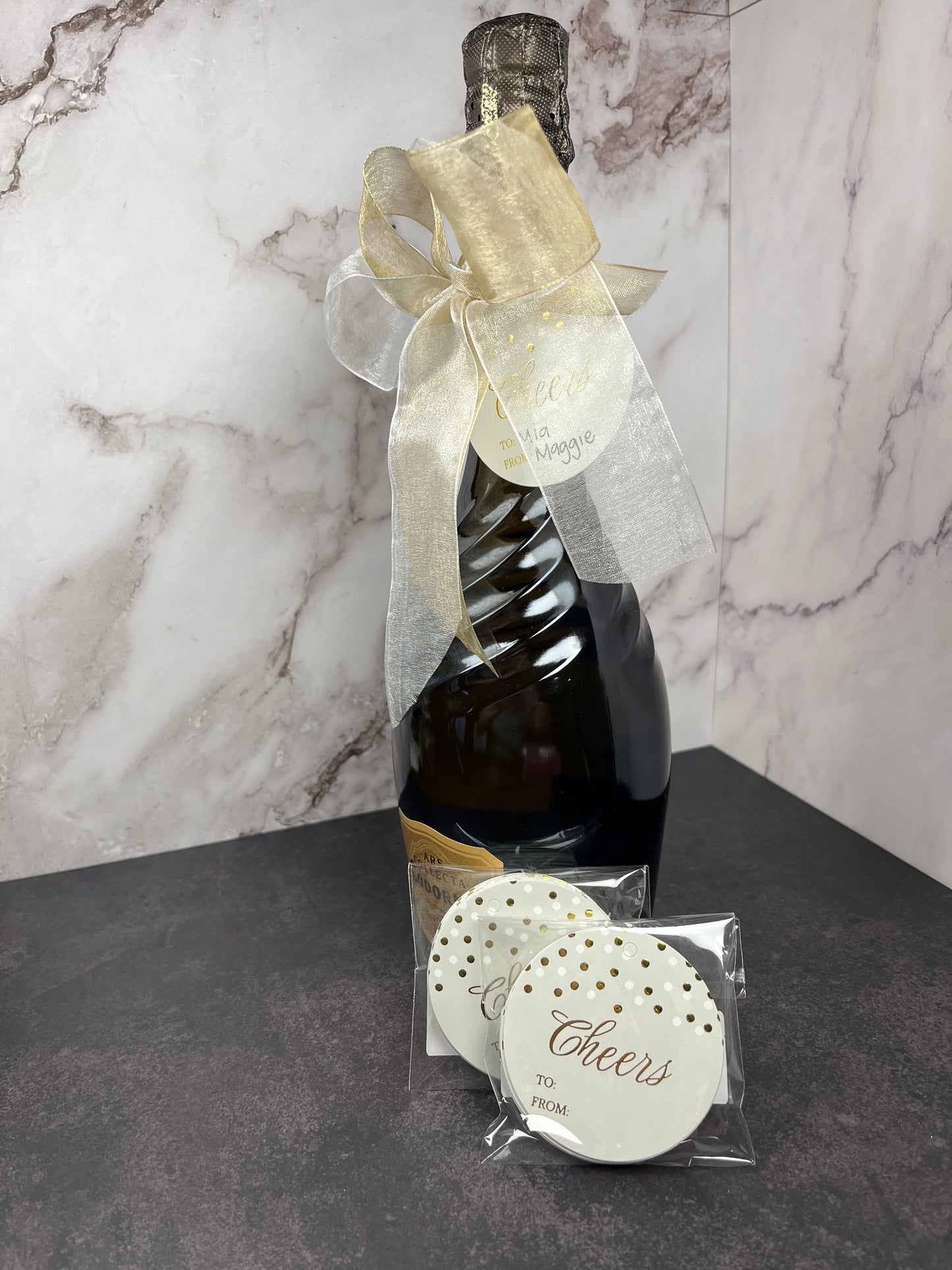 Cheers Gold Foil Gift Tags