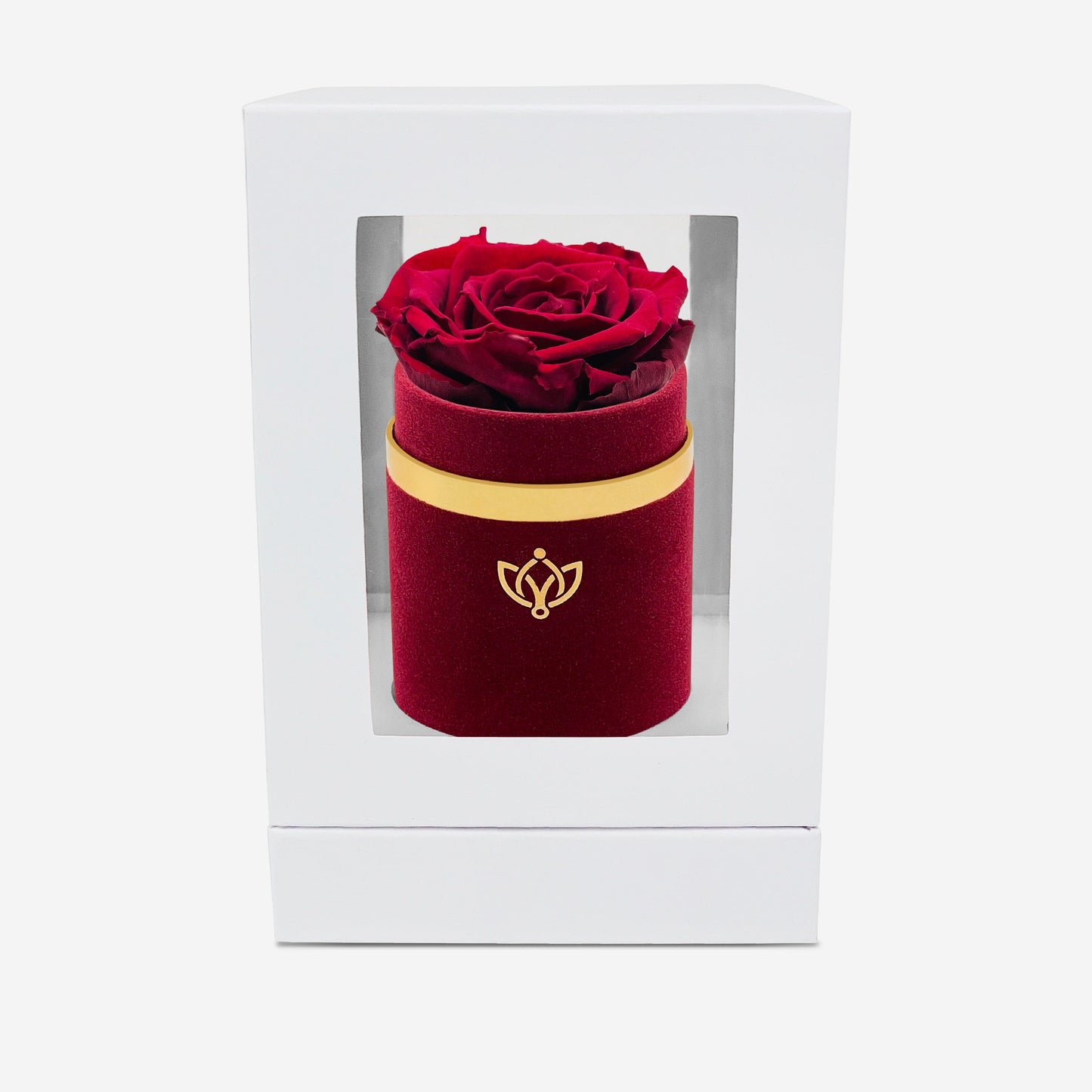 Single Bordeaux Suede Box | Burgundy Rose