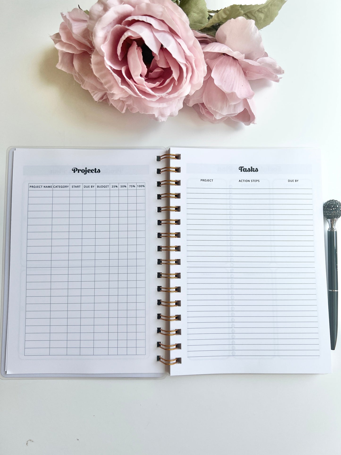 Floral Level Up Business Planner A5 Size - Undated