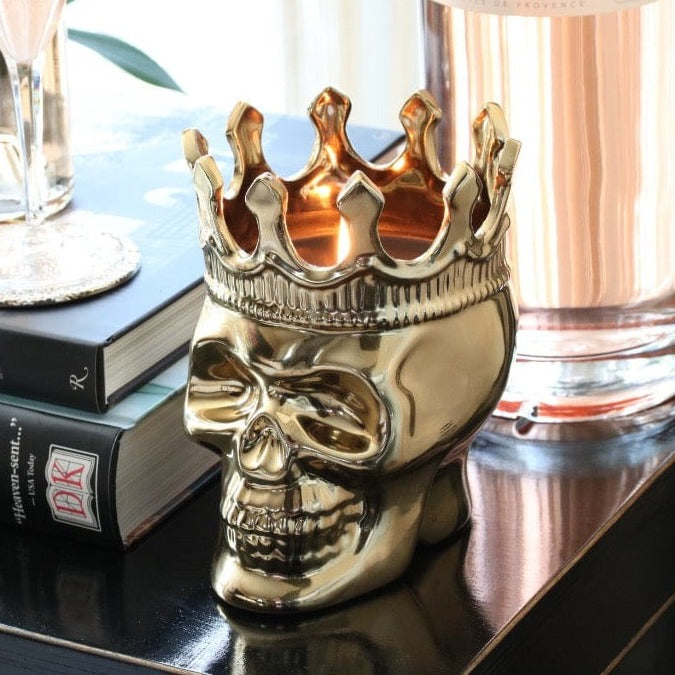 Gold Bonaparte Skull in Wood Charnel - Concordia Style Boutique