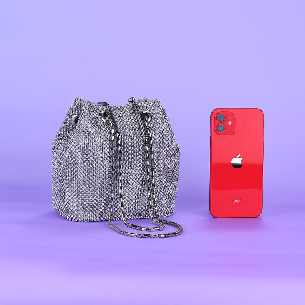 Roxie Silver Rhinestone Handbag