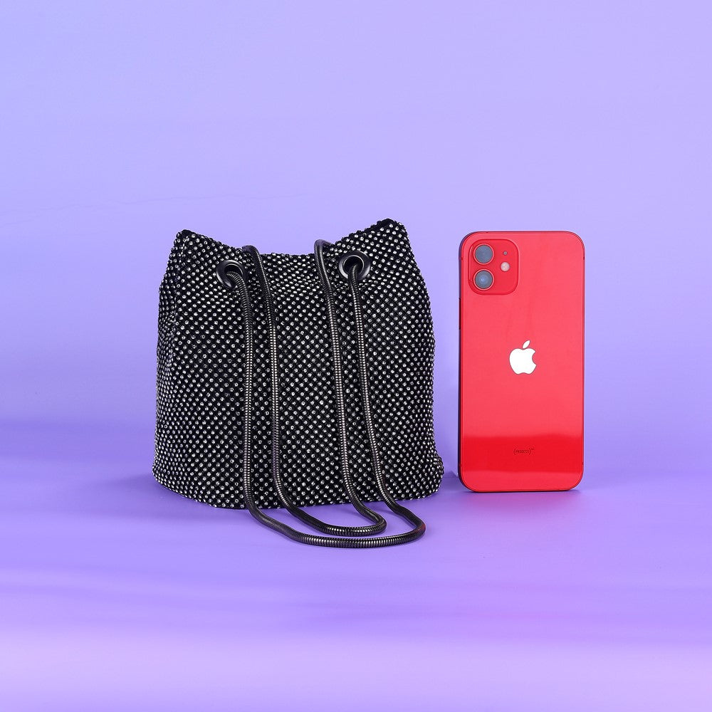 Roxie Black Rhinestone Handbag