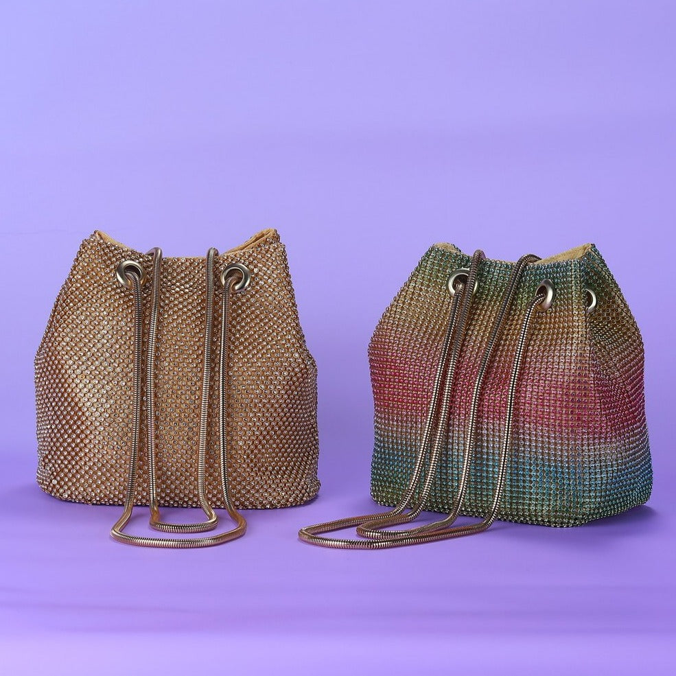 Roxie Gold Rhinestone Handbag