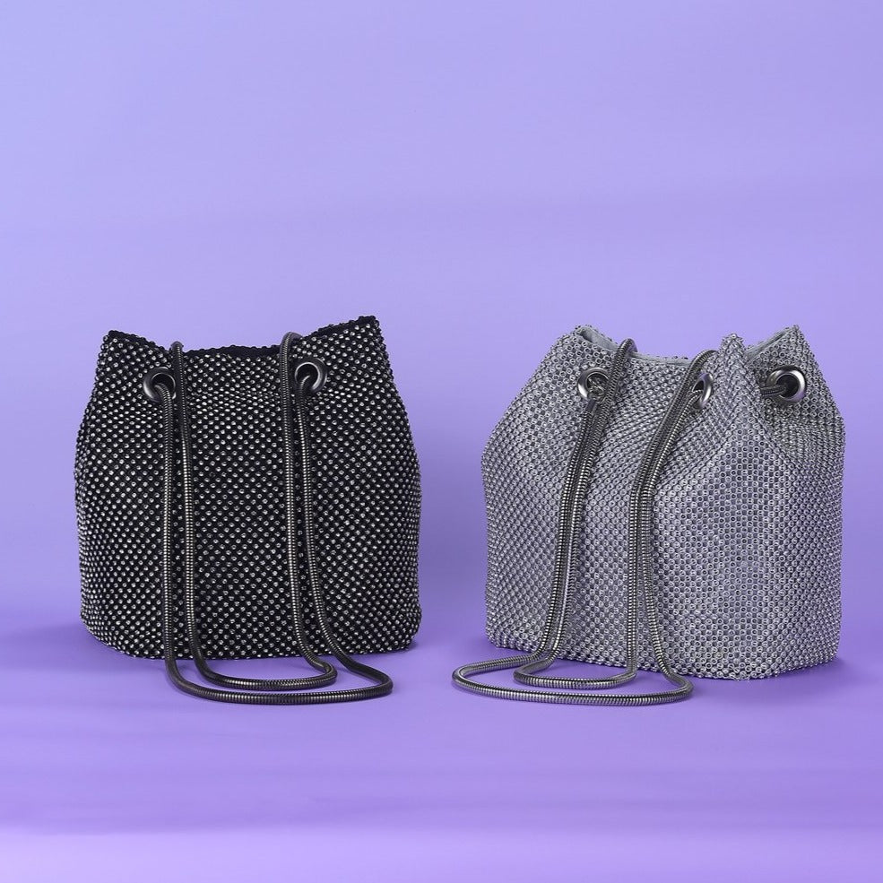 Roxie Silver Rhinestone Handbag