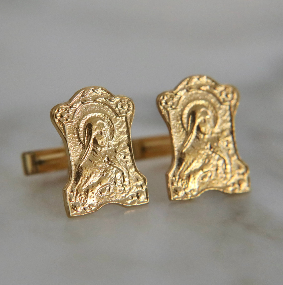 St. Thérèse of Lisieux Cufflinks in Vermeil