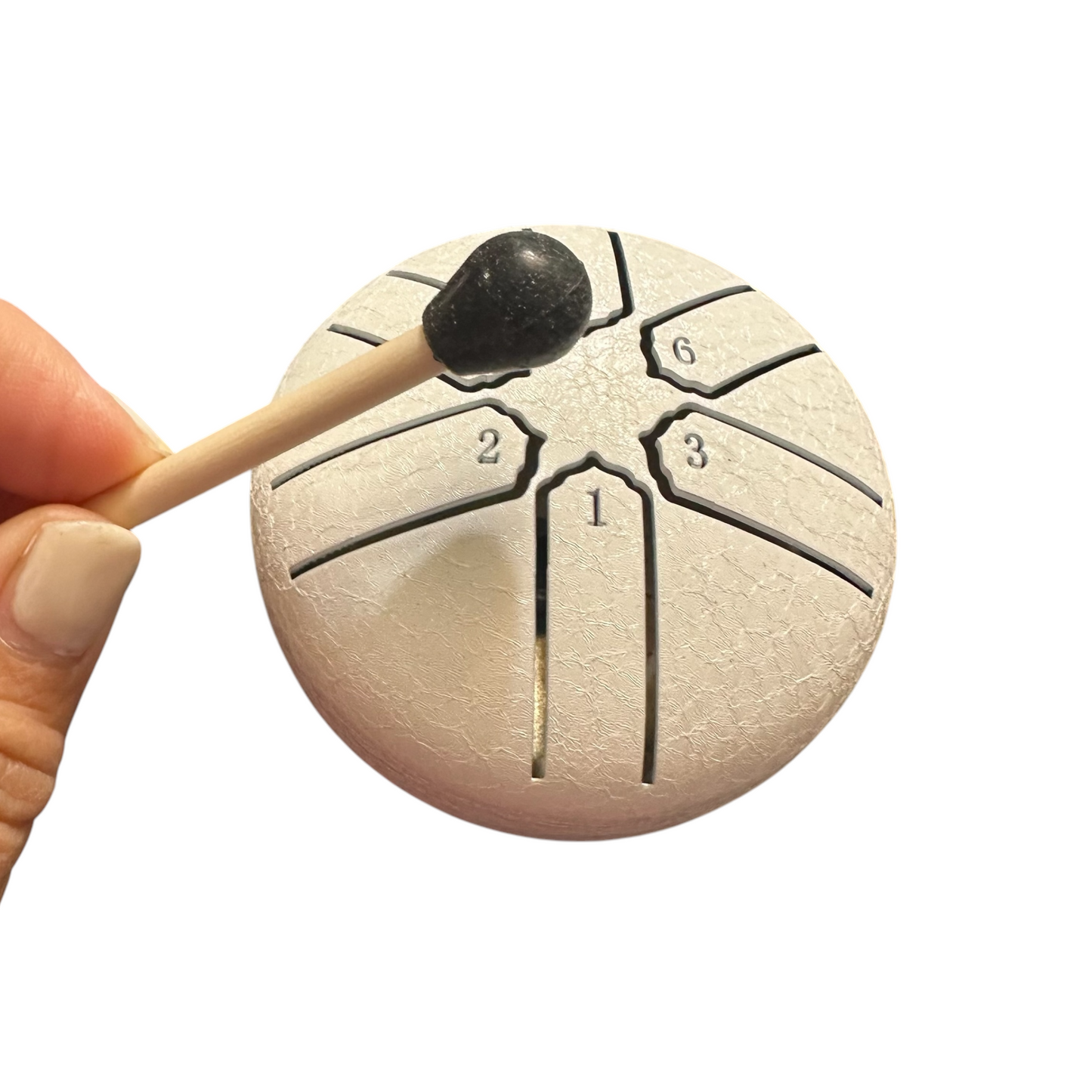 Mini Steel Rain Drum – 3-Inch Percussion Instrument with Mallet (White) - Concordia Style Boutique