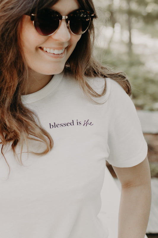 Blessed Is She Classic White Tee - Concordia Style Boutique