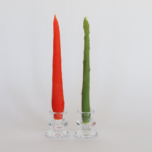 CARROT & ASPARAGUS TAPER BEESWAX CANDLE - SET OF 2 - Concordia Style Boutique