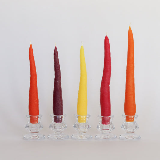 RAINBOW CARROT TAPER BEESWAX CANDLE - SET OF 5 - Concordia Style Boutique