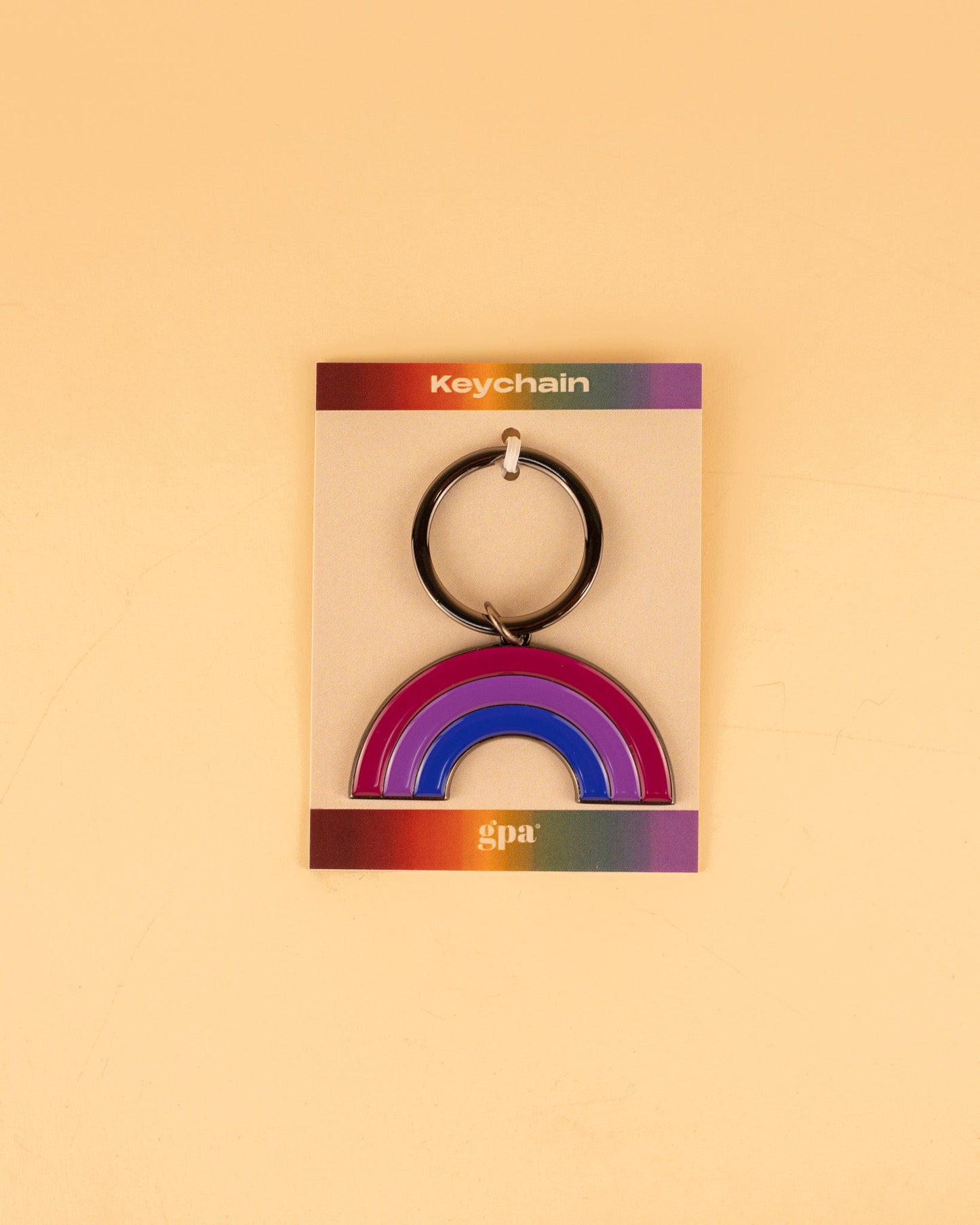 Bisexual Rainbow Enamel Keychain