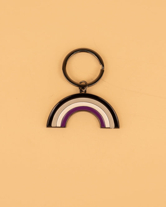 Asexual Rainbow Enamel Keychain