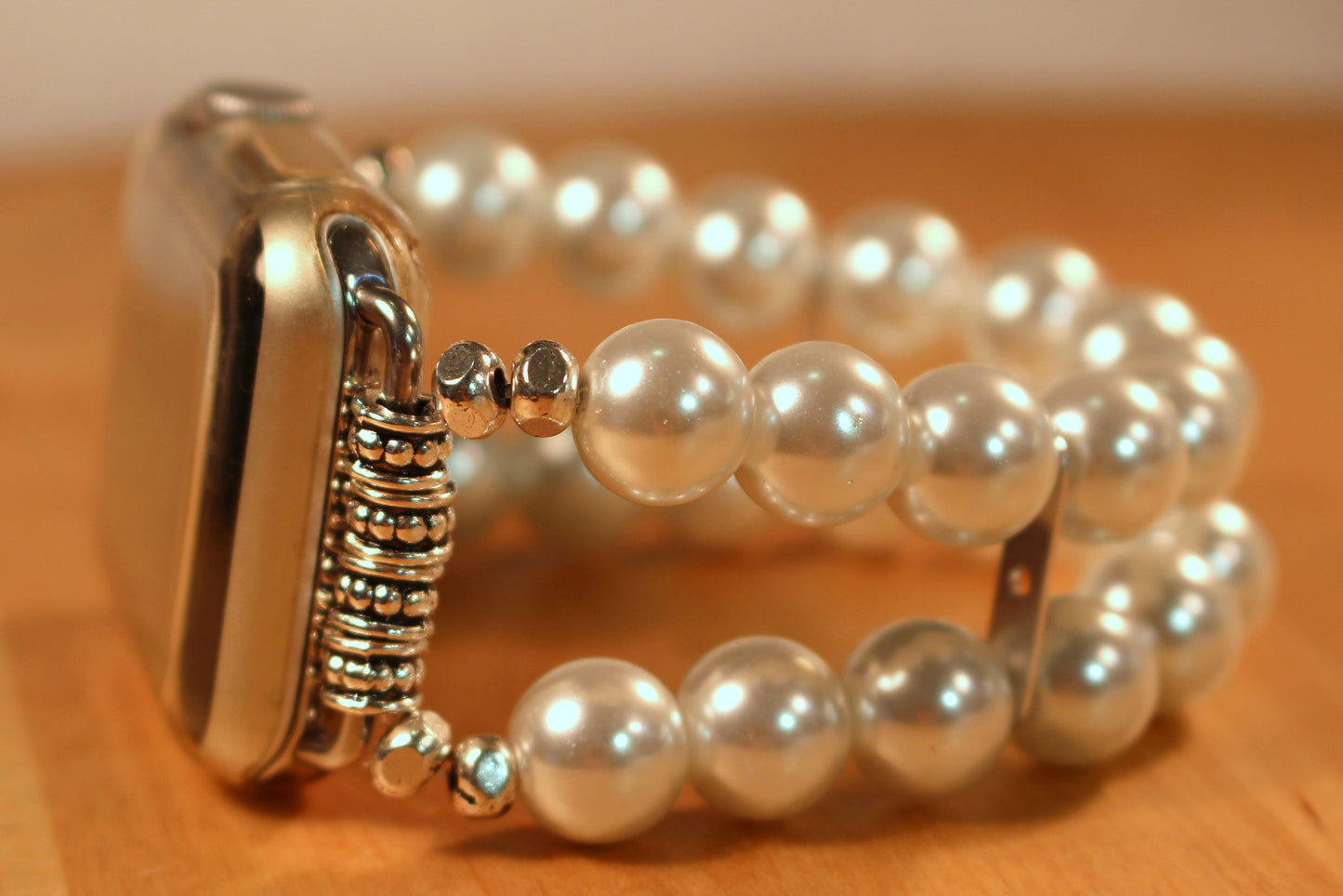 Watch Band for Apple Watch, White Pearls