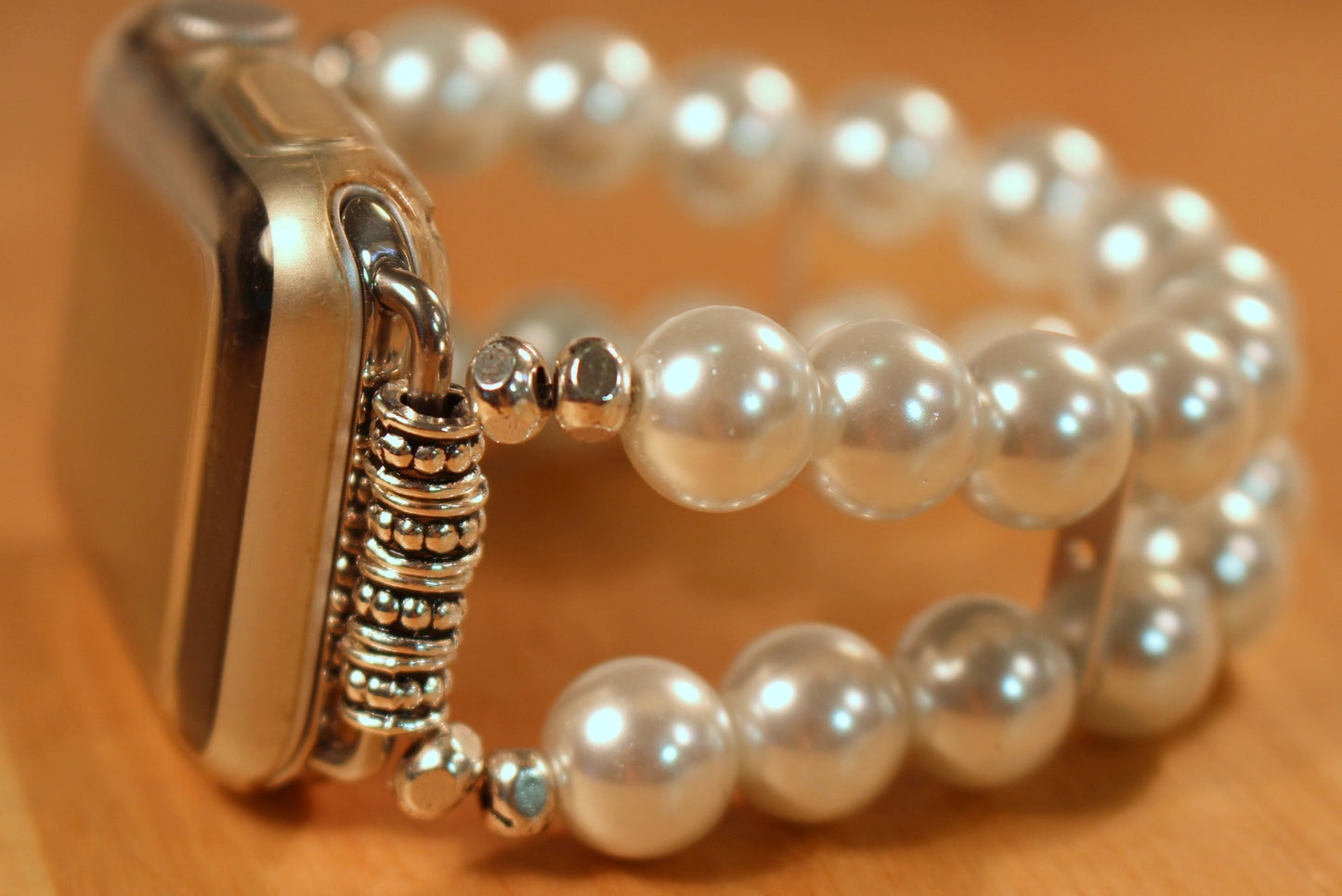 Watch Band for Apple Watch, White Pearls