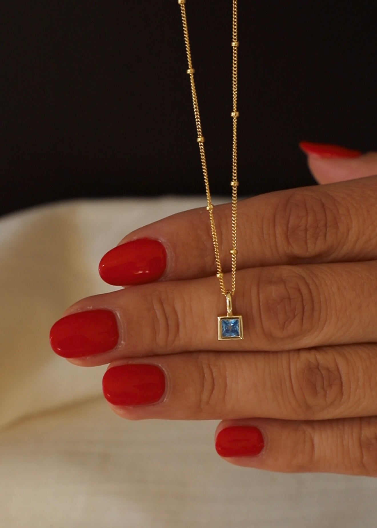 SQUARE BEZEL BIRTHSTONE CHARM - Concordia Style Boutique