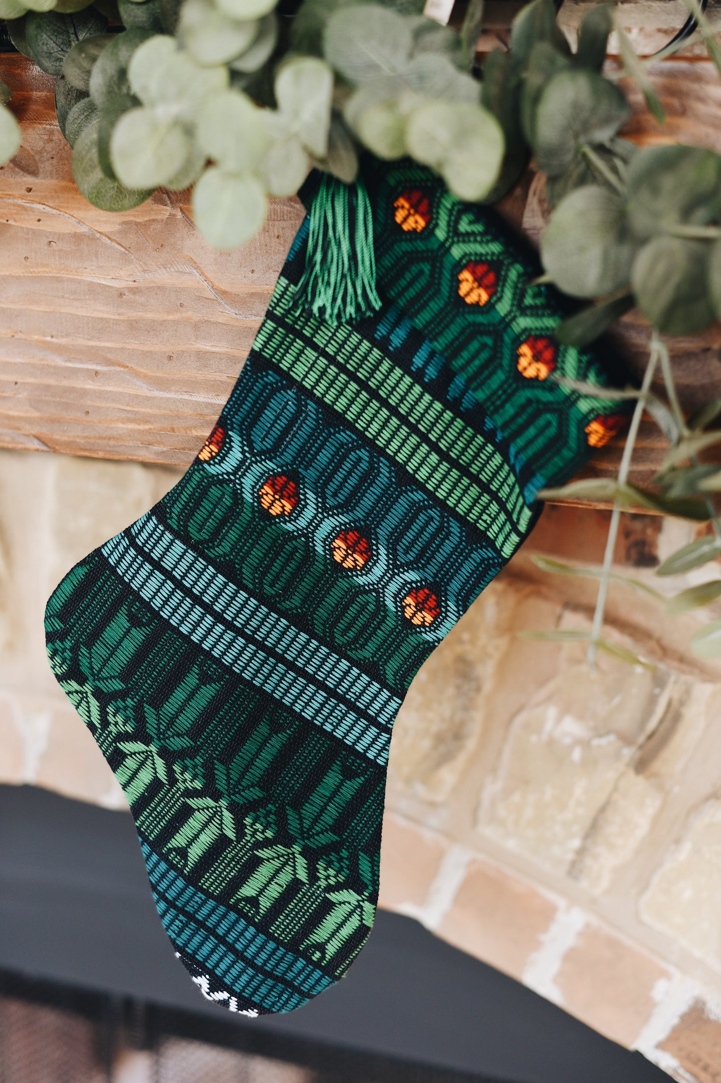 Guatemalan Brocade Christmas Stocking - Concordia Style Boutique