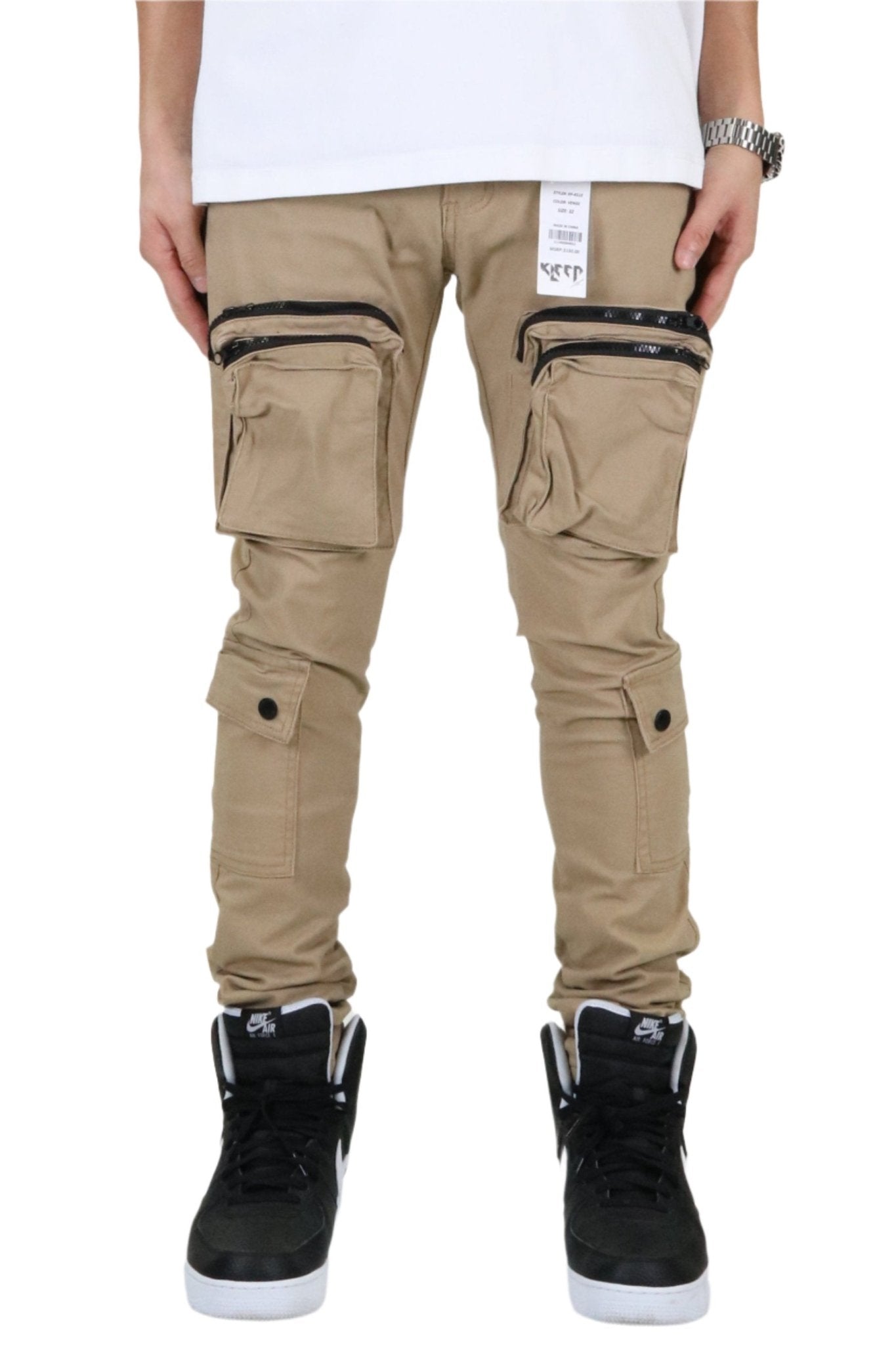 VENGE Men's premium twill khaki cargo pants. - Concordia Style Boutique
