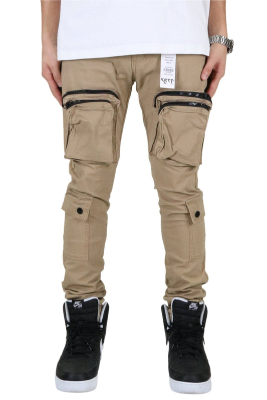 VENGE Men's premium twill khaki cargo pants. - Concordia Style Boutique