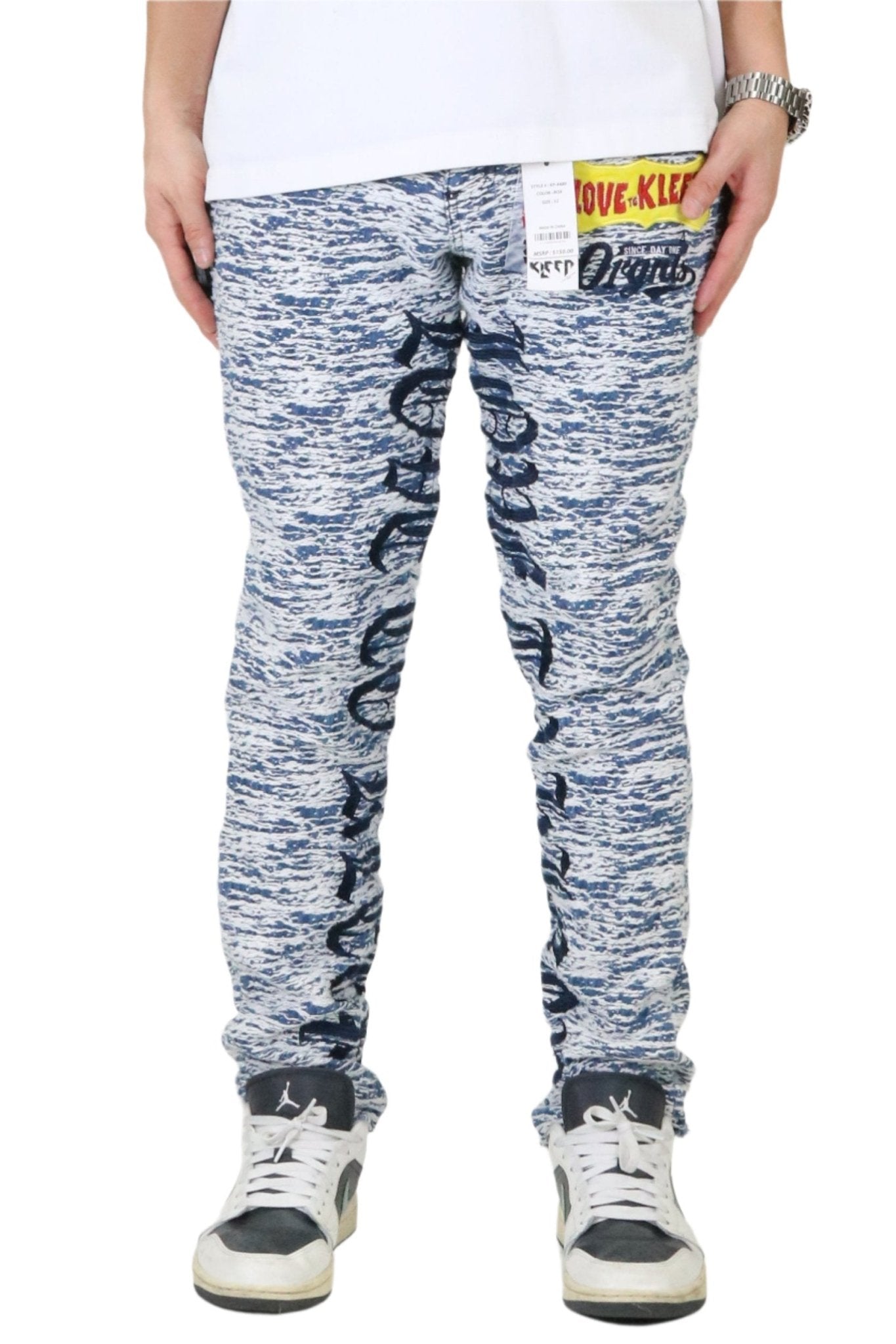 ROX Men's premium jacquard pattern slim fit denim pant - Concordia Style Boutique