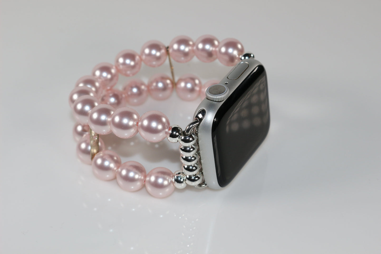 Pink Watch Band for Apple Watch, Pink Crystal Pearl for Apple Watch Band Bracelet